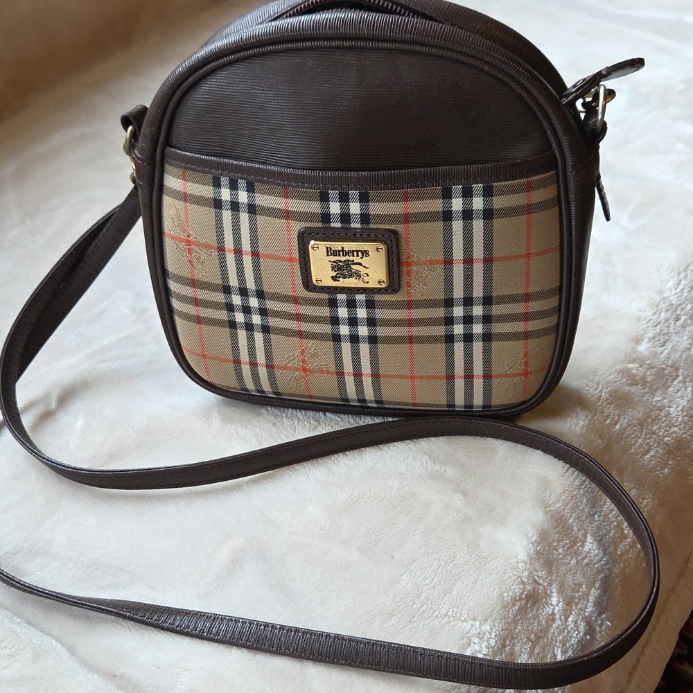 Burberry Beige and Brown Checkered Crossbody Bag - Picture 9 of 11